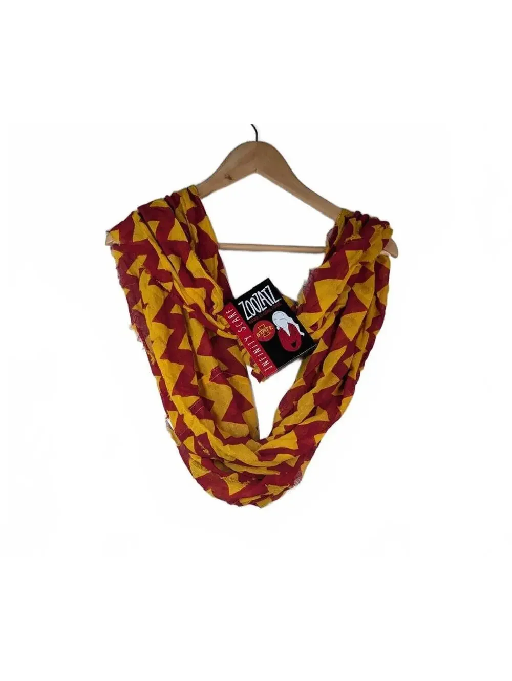 NWT Zoozatz Iowa State Cyclones Red & Gold Chevron‎ Infinity Scarf